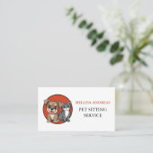 Carte de visite pour garde d'animaux mignons (Debout devant)