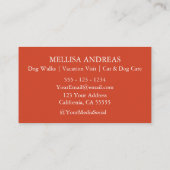 Carte de visite pour garde d'animaux mignons (Dos)