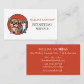 Carte de visite pour garde d'animaux mignons (Devant / Derrière)