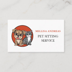 Carte de visite pour garde d'animaux mignons