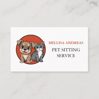 Carte de visite pour garde d'animaux mignons