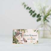 Carte de visite pour garde de chat (Debout devant)