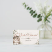 Carte de visite pour garde de chats (Debout devant)