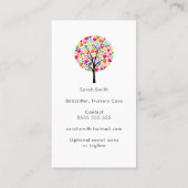 Carte de visite pour garde d'enfants et babysittin (Dos)