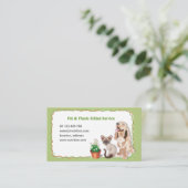 Carte de visite pour gardien d'animaux. Service de (Debout devant)