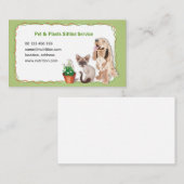 Carte de visite pour gardien d'animaux. Service de (Devant / Derrière)