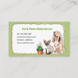 Carte de visite pour gardien d'animaux. Service de