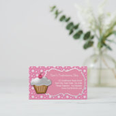 Carte de visite pour gâteaux Dainty Pink (Debout devant)