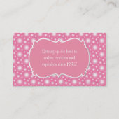 Carte de visite pour gâteaux Dainty Pink (Dos)