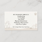 Carte de visite pour hébergement de animaux de com (Dos)