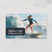 Carte de visite pour instructrice de surf (Devant)
