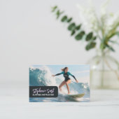 Carte de visite pour instructrice de surf (Debout devant)