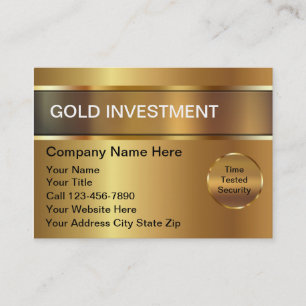 Carte de visite pour investissement en or