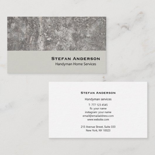 Carte de visite pour la construction handyman serv (Devant / Derrière)