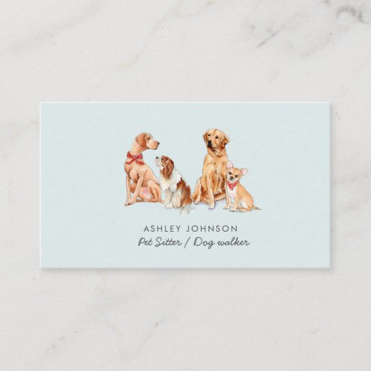 Carte de visite pour la garde d'animaux mignons et (Devant)