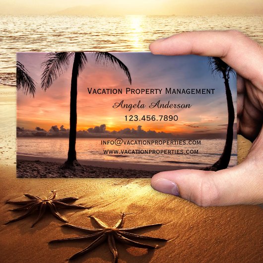 Carte de visite pour la gestion de biens de vacanc
