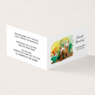Carte de visite pour la promenade de chiens et les