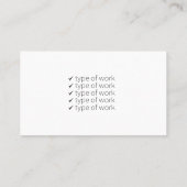 Carte de visite pour la réparation et le service d (Dos)