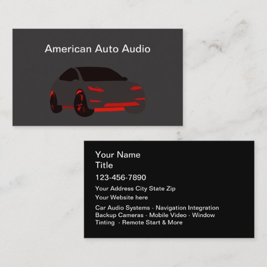 Carte de visite pour l'audio automobile (Devant / Derrière)