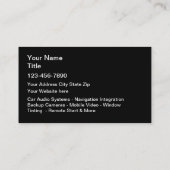 Carte de visite pour l'audio automobile (Dos)