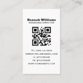 Carte de visite pour le catering Black & White (Dos)