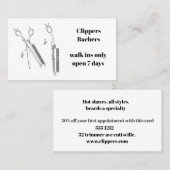 Carte de visite pour le coiffeur ou le coiffeur (Devant / Derrière)