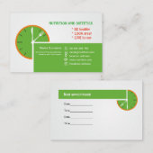 carte de visite pour le diététicien de pratique (Devant / Derrière)