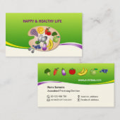 Carte de visite pour le diététicien et le (Devant / Derrière)