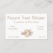 Carte de visite pour le magasin de pâtisserie de (Dos)