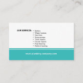 carte de visite pour le plombier et le bricoleur (Dos)