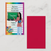 Carte de visite pour le professeur, le professeur (Devant / Derrière)