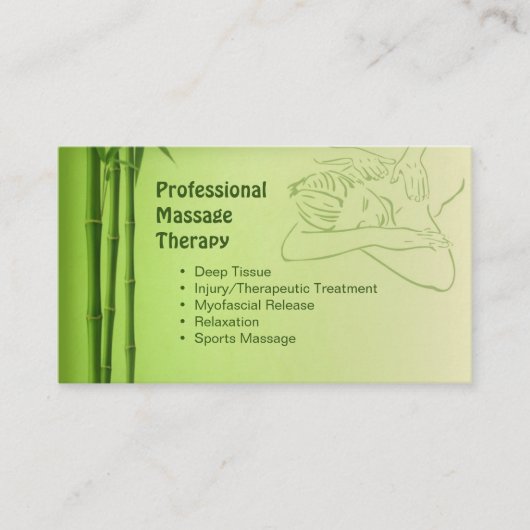 Carte de visite pour le thérapeute de massage (Devant)