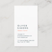 Carte de visite pour l'entraîneur de forme (Dos)