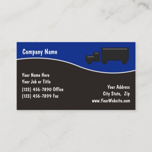 Carte de visite pour l'entreprise de camionnage (Devant)