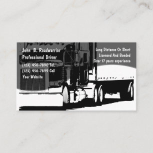 Carte de visite pour l'entreprise de camionnage