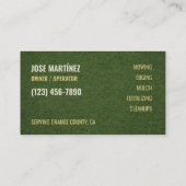Carte de visite pour l'entretien de jardin (Dos)