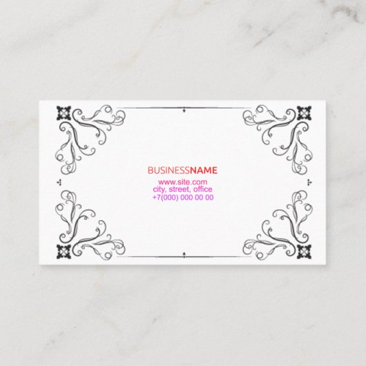 Carte de visite pour les coiffures principales (Dos)