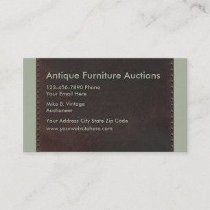 Carte de visite pour les enchères d'antiquités