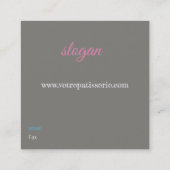 Carte de visite pour les pâtisseries (Dos)