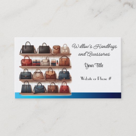 Carte de visite pour les sacs à main et accessoire (Devant)