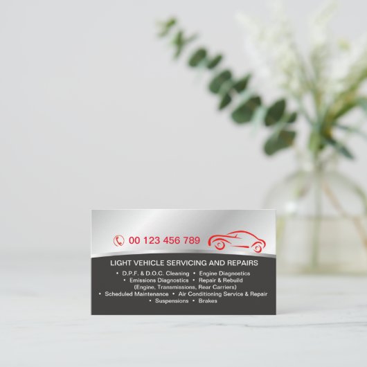 Carte de visite pour les services Auto (Debout devant)