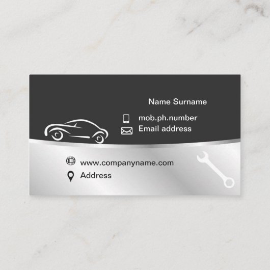 Carte de visite pour les services Auto (Dos)