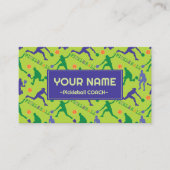 Carte De Visite Pour les silhouettes de Pickleball Coach sur vert  (Devant)