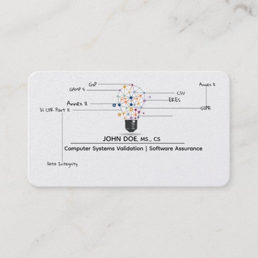 Carte de visite pour l'informatique CSV QA (Devant)