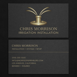 Carte de visite pour l'installation d'irrigation
