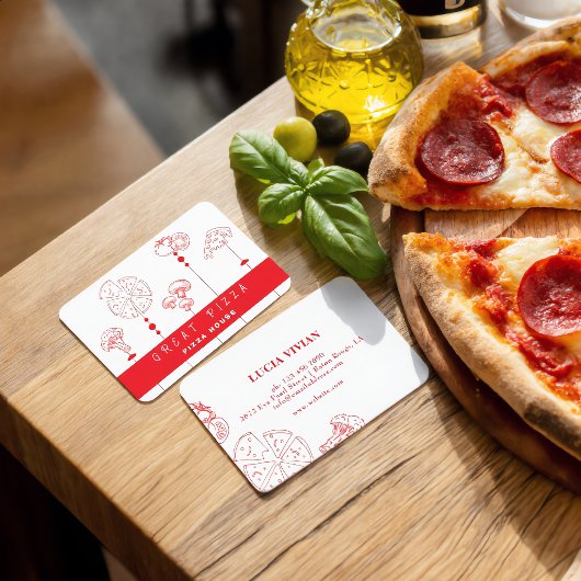 Carte de visite pour livraison spéciale de pizza
