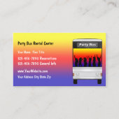 Carte de visite pour location de bus de fête (Devant)