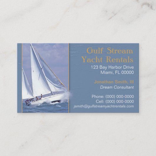Carte de visite pour l'univers du yachting (Devant)