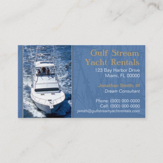 Carte de visite pour l'univers du yachting (Devant)