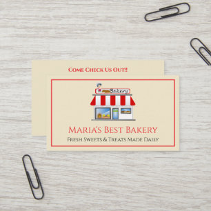 Carte de visite pour magasin de boulangerie Baker